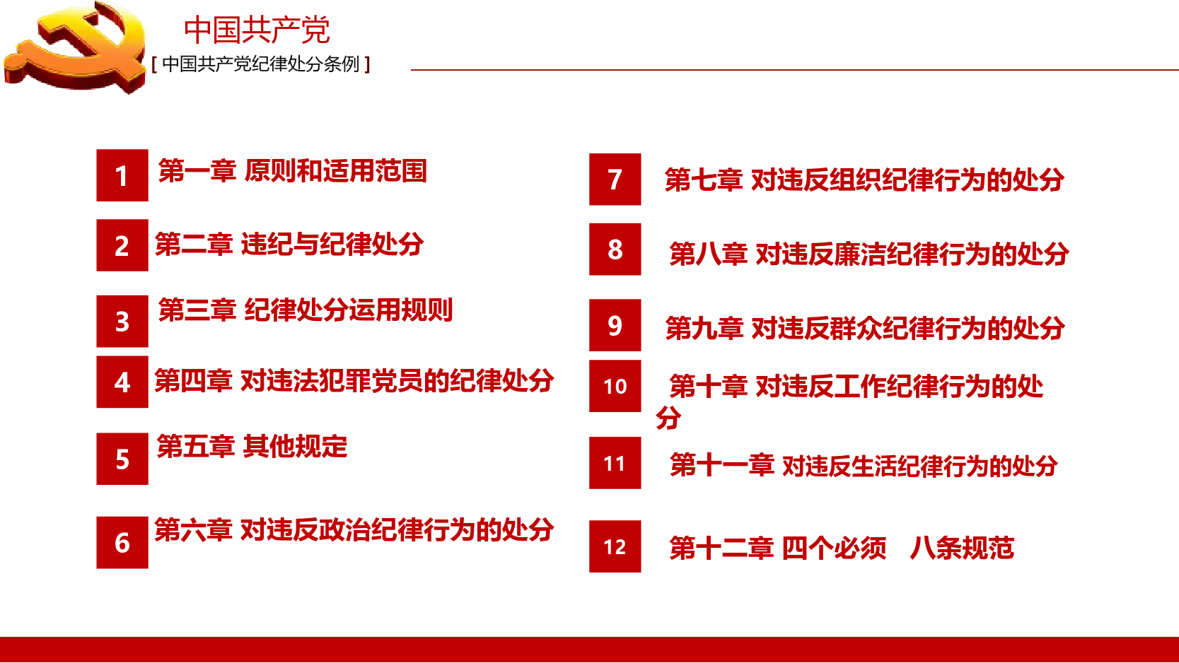 中国共产党纪律处分条例政府党建机关党建工作PPT模板