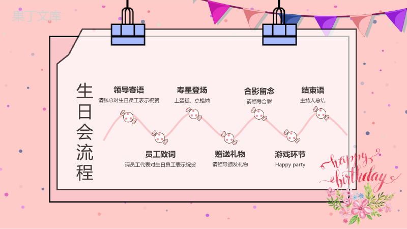 温馨粉色员工生日会主题活动策划PPT模板.pptx