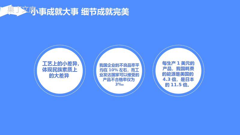 蓝色小事成就大事细节成就完美企业文化管理活动理念PPT模板.pptx