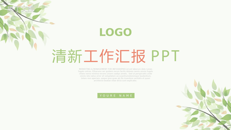 小清新工作总结汇报PPT模板