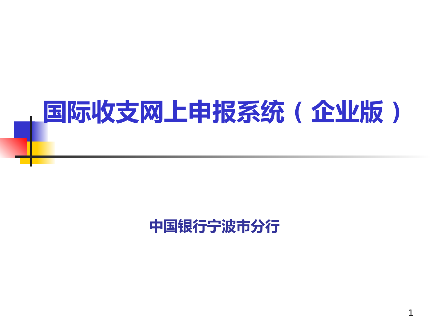 国际收支网上申报系统企业版培训