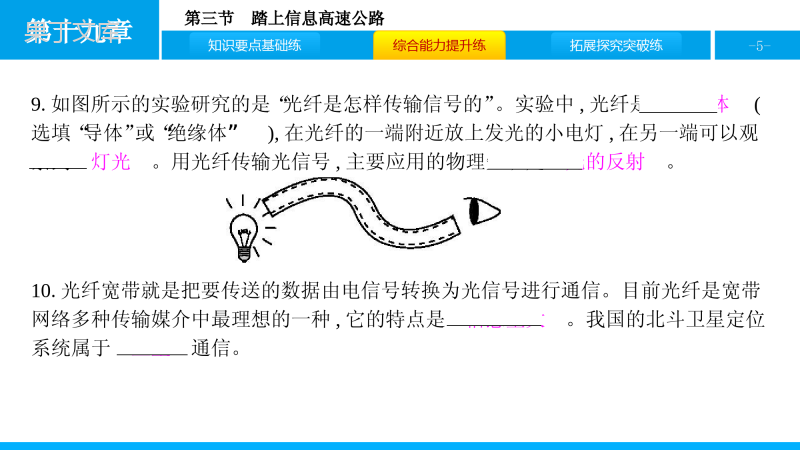 沪科版物理九年级全一册-《踏上信息高速公路》分层训练(PPT版)