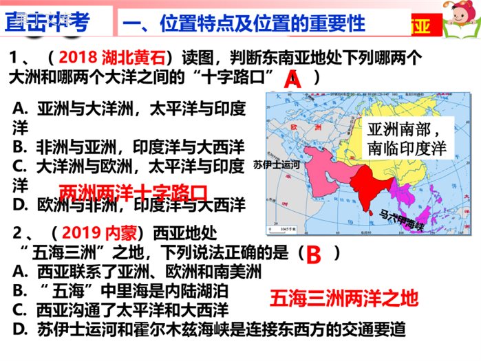 湘教版七年级上册东南亚、南亚、西亚复习课件