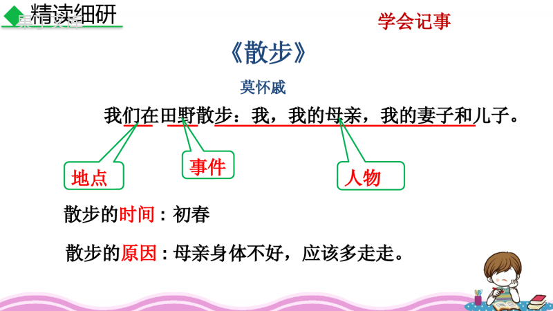 部编版七年级上册语文第二单元写作——学会记事