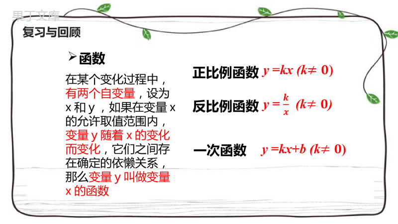 2022-2023学年数学沪教版(上海)九年级第一学期--二次函数的概念-课件