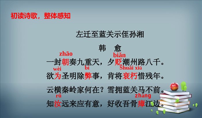 2022-2023学年部编版语文九年级上册-第三单元-课外古诗词诵读-3-左迁至蓝关示侄孙湘-课件2