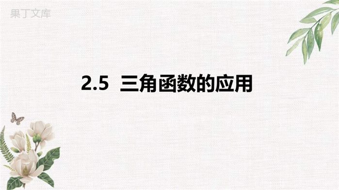 2022年秋鲁教版(五四制)数学九年级上册---三角函数的应用-课件