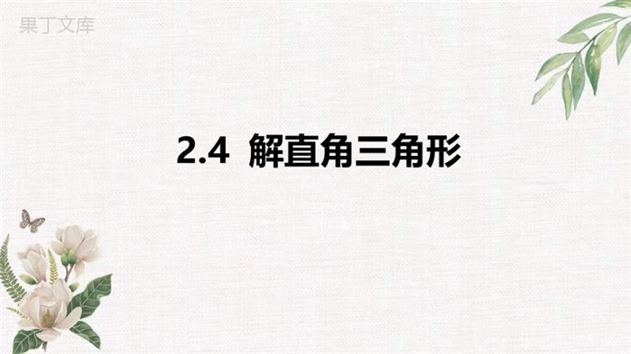 2022年秋鲁教版(五四制)数学九年级上册--解直角三角形-课件