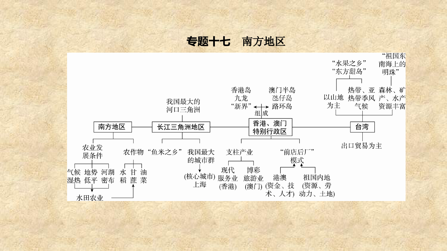 中考人教版地理总复习-专题十七-南方地区-南方地区的自然特征与农业、长江三角洲课件