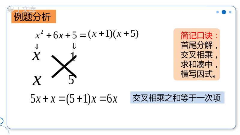 人教版九年级上册数学第21章因式分解法-十字相乘法