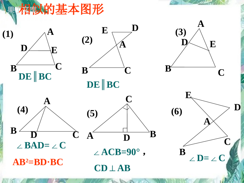 北师大版-九年级上册-相似三角形(中考第一轮复习)优质课件