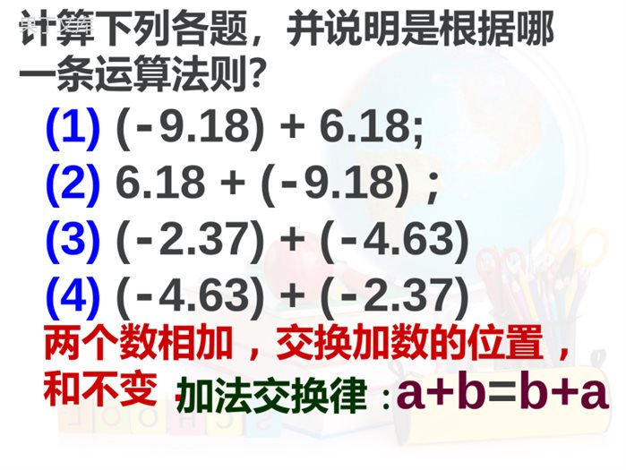 有理数的加法运算律