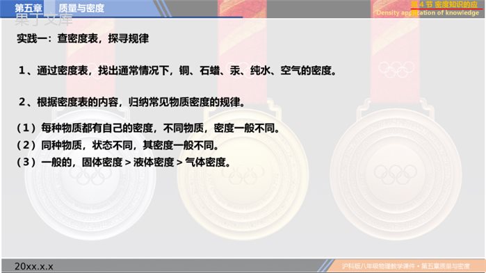 第五章第四节密度知识的应用+课件+2022-2023学年沪科版八年级物理