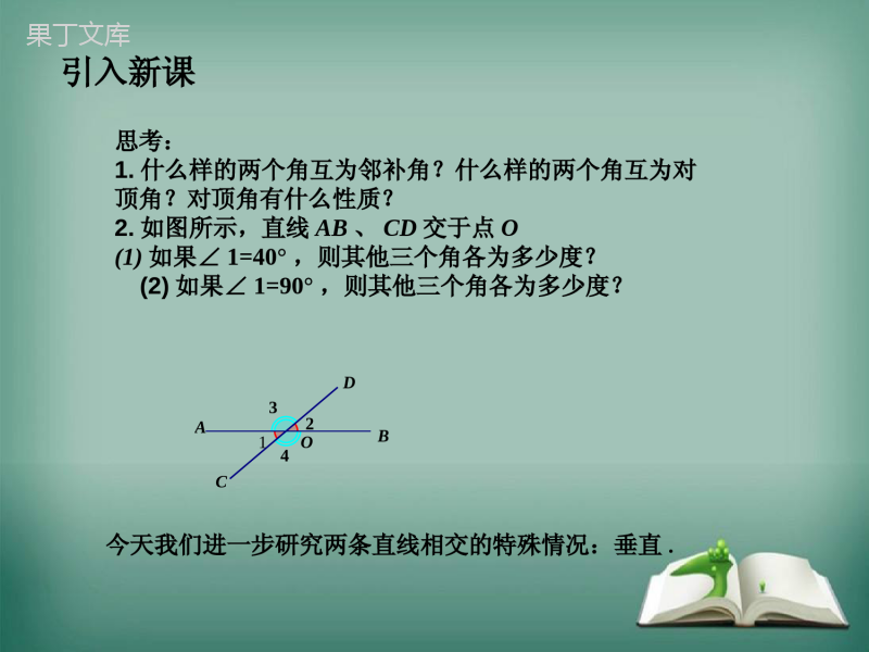 【精选备课】2022-2023学年华师大版数学七年级上册-5-1-2-垂线-课件