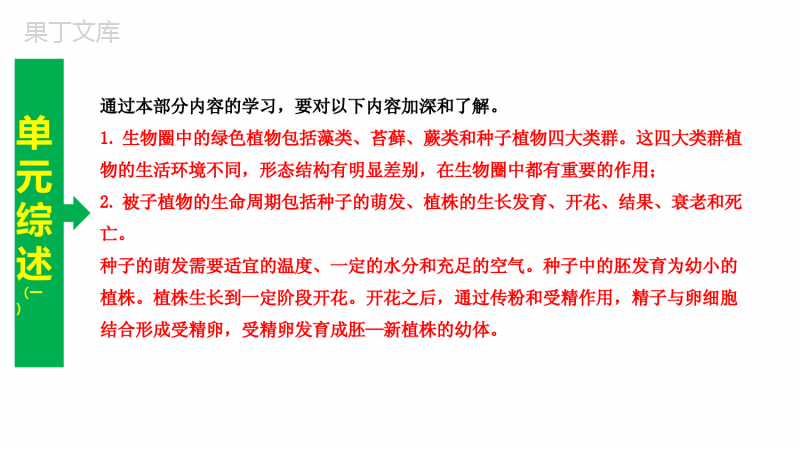 专题--生物圈中的绿色植物(一)【复习课件】-2023年中考生物一轮单元复习(通用版)