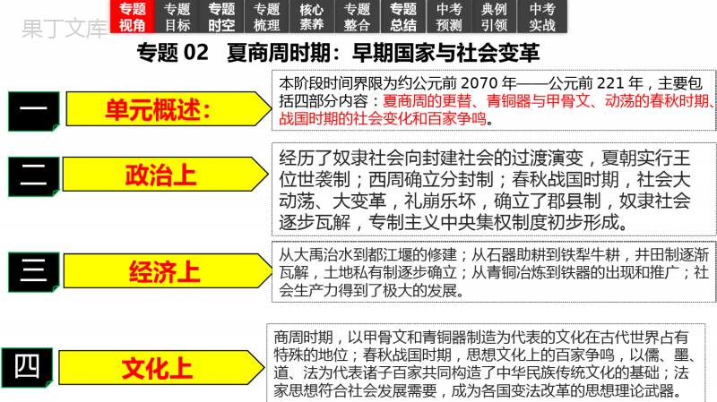 专题02-夏商周时期：早期国家与社会变革-2023年中考历史一轮大单元复习课件(部编版)