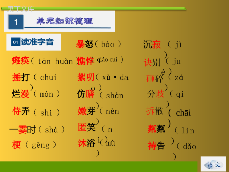 复习课件02++七年级上册第二单元重点知识梳理-七年级语文上册期末复习知识梳理及典型题过关