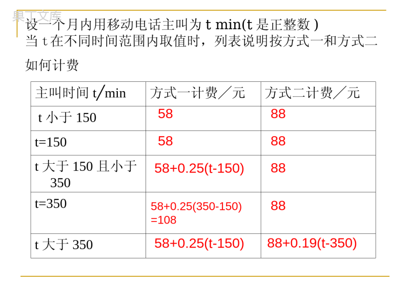 实际问题与一元一次方程探究3(电话计费问题)课件-(6)