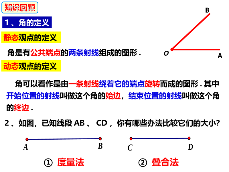 角的比较-2022-2023学年七年级数学上册同步精品课件(沪科版)