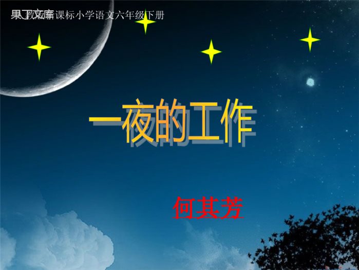 13、一夜的工作----优秀课件